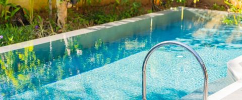 piscine dans un jardin