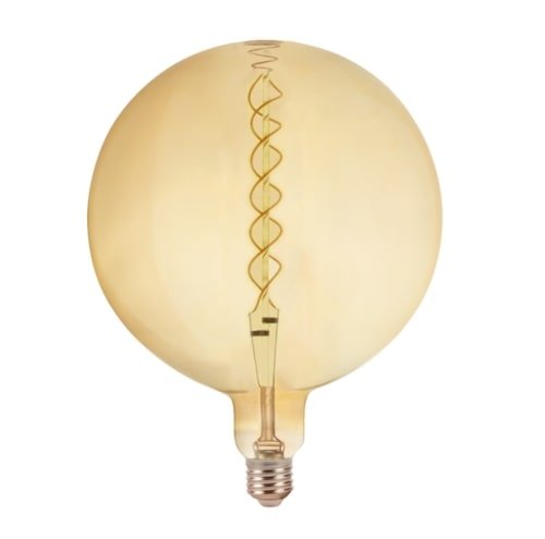 ampoule LED originale, en forme de globe et de couleur ambrée fumée