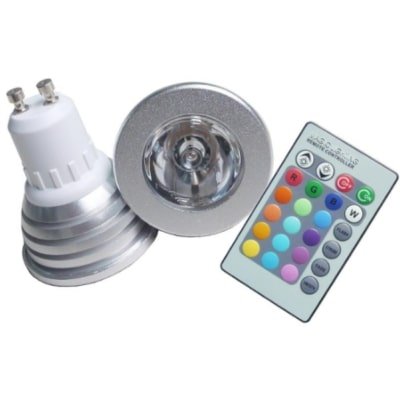 ampoule LED GU10 RGB à couleur changeante, avec télécommande LED et contrôleur RGB