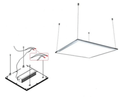kit de suspension d'une dalle LED au plafond