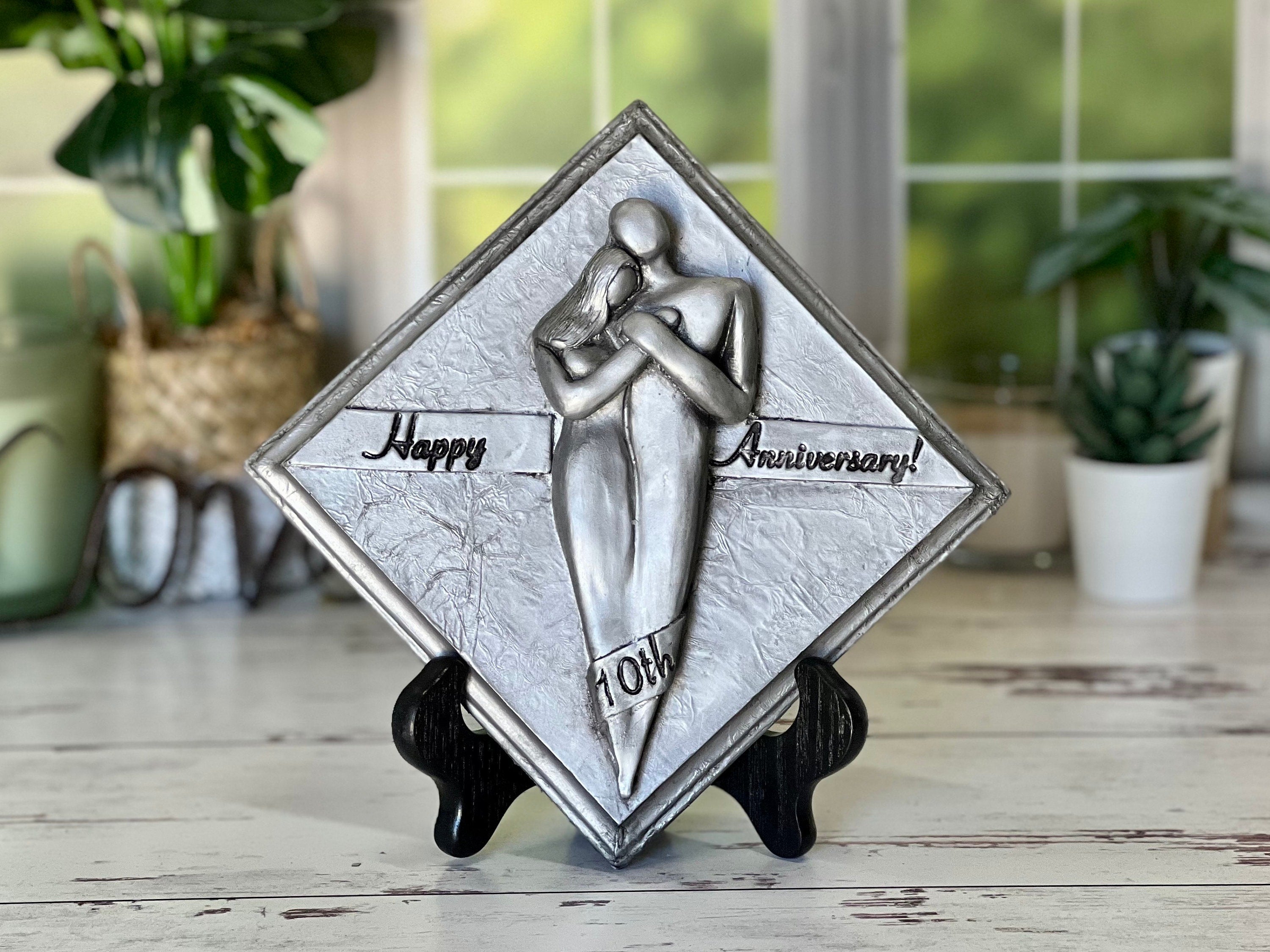 Amazon.com: 10th Anniversary Tin and Aluminum License Plate Wedding Date  Sign Gift Idea for Husband or Wife : Handmade Products