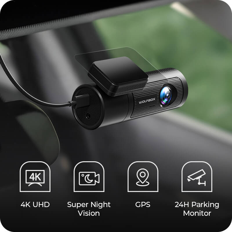 WOLFBOX i17 Dash Cam Front Inside, 4K+2.5K 5G WiFi Dual Dash Camera with