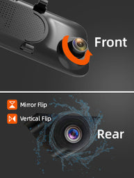 WOLFBOX G850 Rearview Mirror Backup Camera Dash Cam Smart Mirror