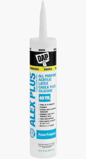 Alex Plus White Acrylic Latex Caulk White Silicone - Defaria Flooring 