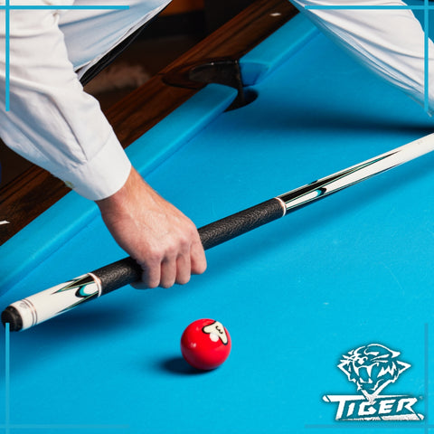 The White Tiger Limited Edition Cue with Tiger's buffalo leather wrap