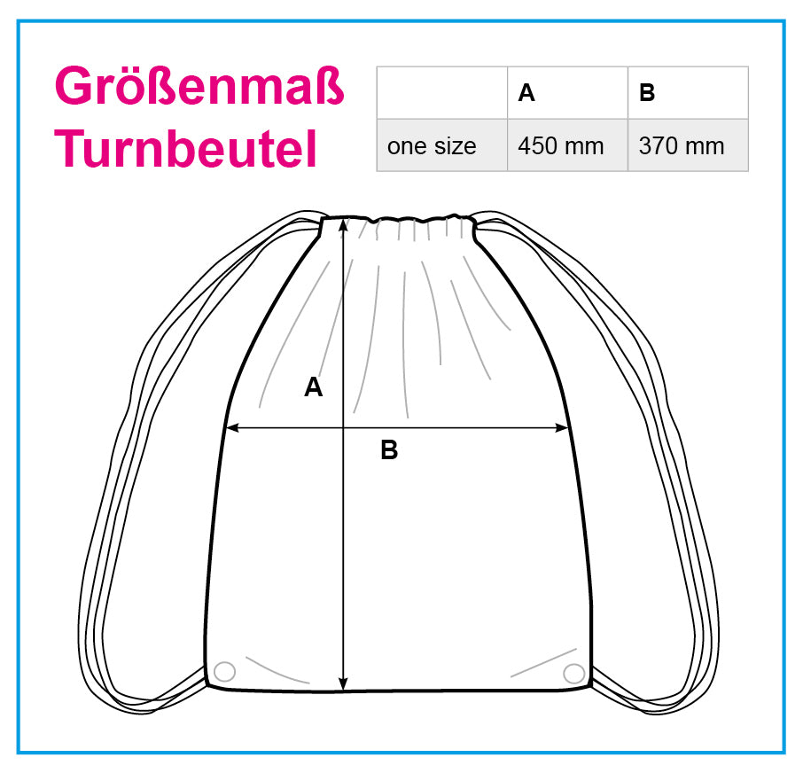 Größentabelle Turnbeutel