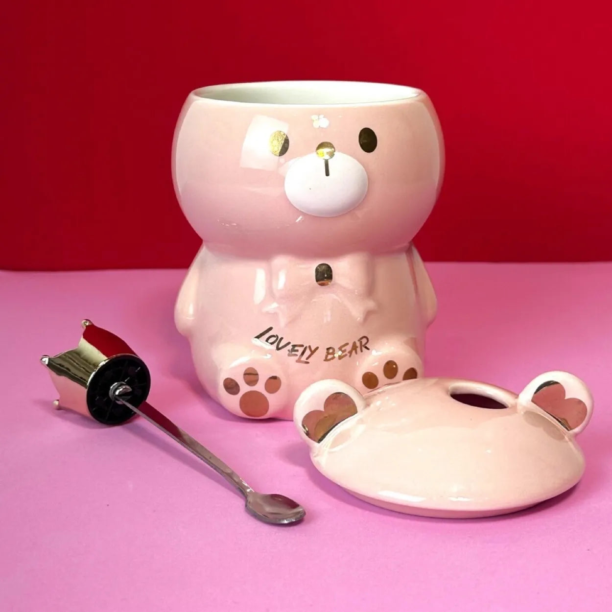 Caneca de Porcelana com Design 3D de Ursinho