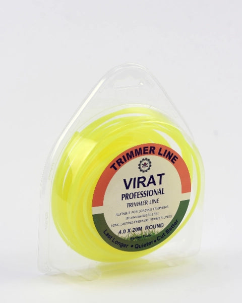 VIRAT PROFESSIONAL TRIMMER LINE FOR BRUSH CUTTER 4.0MMX20METERS YELLOW(ROUND PROFILE) (TLYR420) product  Image