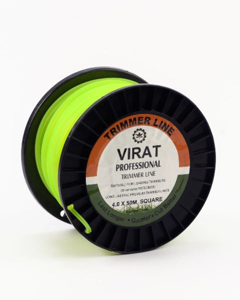 VIRAT PROFESSIONAL TRIMMER LINE FOR BRUSH CUTTER 4.0MMX50METERS GREEN(ROUND PROFILE) (TLGR450) product  Image