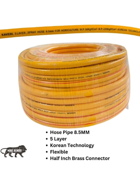 AUTOSTUDIO KAVERI HOSE PIPE 325 FEETS 8.5MM HALF INCH CONNECTOR| IMPLEMENTS product  Image