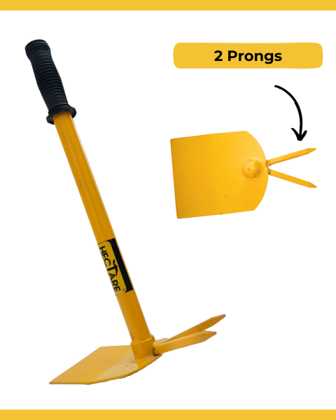 HECTARE TRADITIONAL HEAVY DUTY 2 IN 1 DOUBLE HOE GARDENING TOOL-YELLOW product  Image