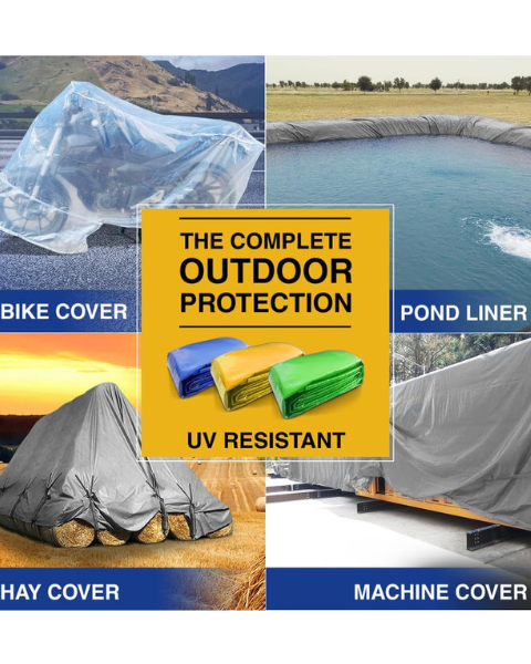 TUFFPAULIN 40FT X 40FT 250 GSM SILVER HAY COVERS HEAVY DUTY TARPAULIN-TIRPAL product  Image