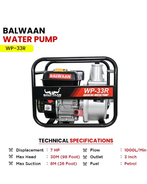 BALWAAN WP 33R WATER PUMP 3X3 INCH product  Image