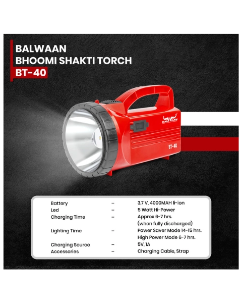 Balwaan Bhoomi Shakti Torch (BT-40) product  Image