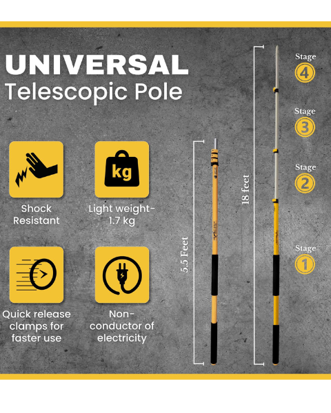 Hectare Shock Proof 18 feet extendable Telescopic Pole product  Image