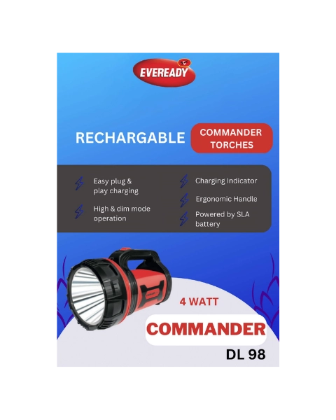 कमांडर (डीएल 98) रिचार्जेबल टॉर्च image 3 कमांडर (डीएल 98) रिचार्जेबल टॉर्च product Image 3