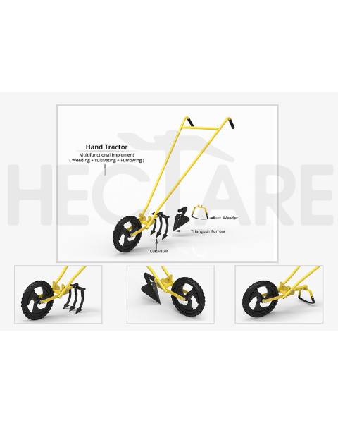 HECTARE WHEEL HOE WITH 7" WEEDER + 3 TOOTH CULTIVATOR + FURROW ATTACHMENT product  Image