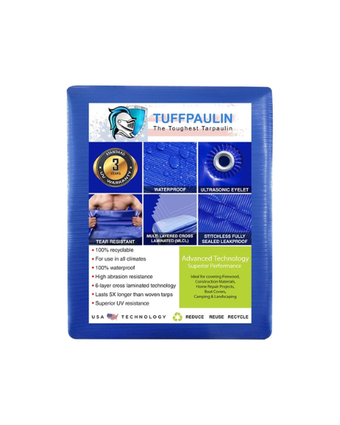 TUFFPAULIN 10FT X 8FT 120 GSM BLUE TARPAULIN-TIRPAL product  Image