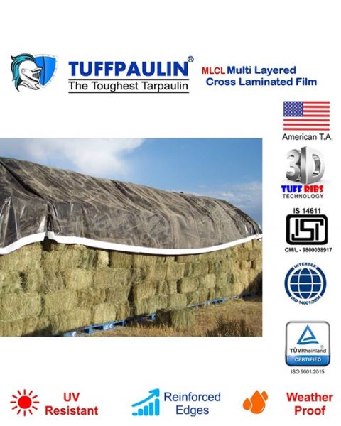 TUFFPAULIN 40FT X 40FT 150 GSM BLACK HAY COVERS HEAVY DUTY TARPAULIN- TIRPAL product  Image