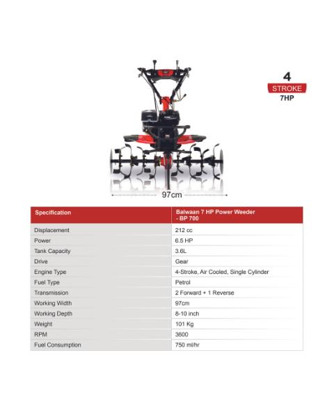 BALWAAN AGRICULTURAL POWER WEEDER (BP-700 7HP 4 STROCK ENGINE) product  Image 3