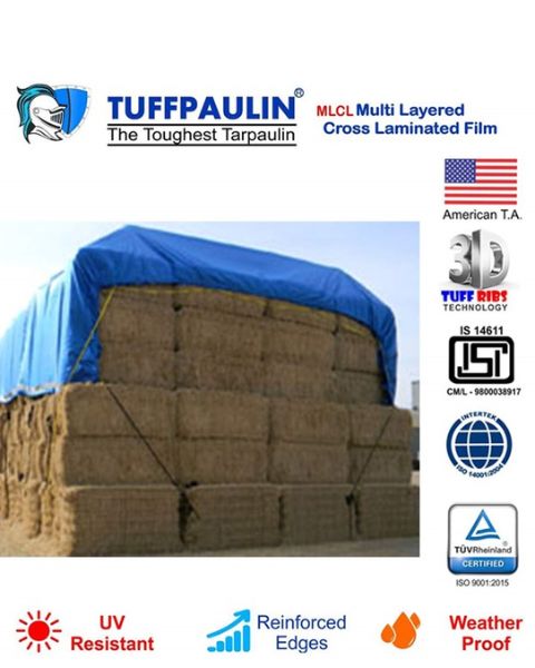 TUFFPAULIN 40FT X 40FT 150 GSM BLUE HAY COVERS HEAVY DUTY TARPAULIN- TIRPAL product  Image