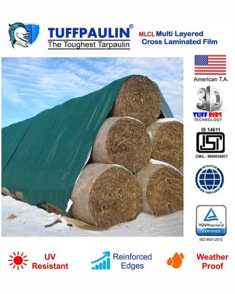 TUFFPAULIN 40FT X 40FT 200 GSM GREEN HAYCOVER SUPER HEAVY DUTY TARPAULIN- TIRPAL product  Image 3