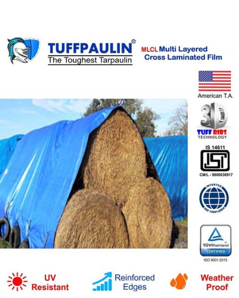 TUFFPAULIN 40FT X 40FT 150 GSM BLUE HAY COVERS HEAVY DUTY TARPAULIN- TIRPAL product  Image
