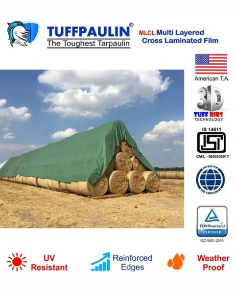 TUFFPAULIN HAYCOVER TARPAULIN- TIRPAL 200GSM (40FTX30FT, GREEN) product  Image 6