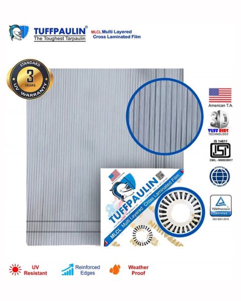 TUFFPAULIN HAY COVERS TARPAULIN- TIRPAL 200GSM (40FTX40FT, SILVER) product  Image