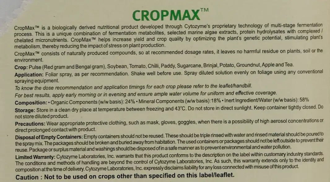 CORTEVA CROP MAX GROWTH PROMOTER product  Image