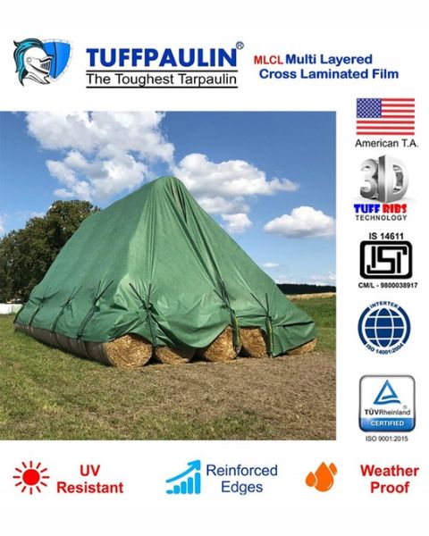 TUFFPAULIN 40FT X 40FT 150 GSM GREEN HAY COVERS HEAVY DUTY TARPAULIN- TIRPAL product  Image 3