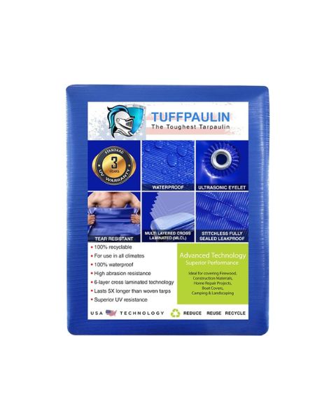TUFFPAULIN 40FT X 40FT 150 GSM BLUE HAY COVERS HEAVY DUTY TARPAULIN- TIRPAL product  Image