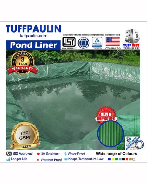 TUFFPAULIN 40FT X 40FT 150 GSM GREEN POND LINER TARPAULIN-TIRPAL product  Image 2