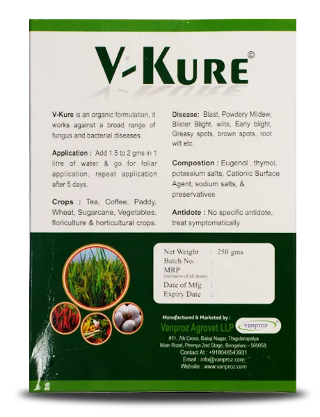 VANPROZ V-KURE FUNGICIDE, BIO BACTERICIDE product  Image 3