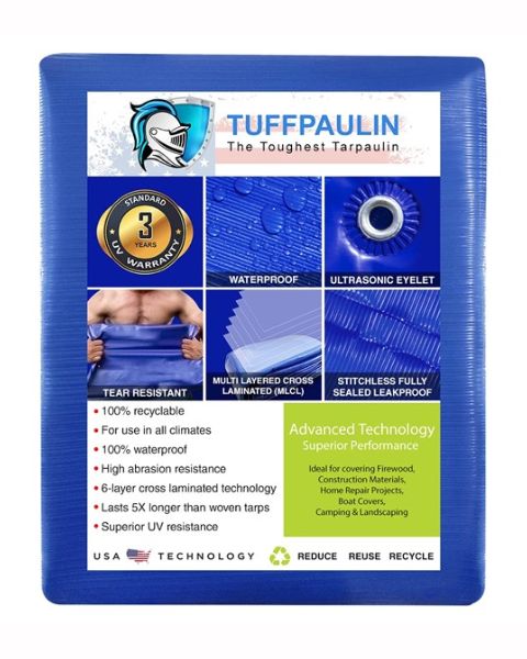 TUFFPAULIN 40FT X 30FT 200 GSM BLUE HAYCOVER SUPER HEAVY DUTY TARPAULIN- TIRPAL product  Image