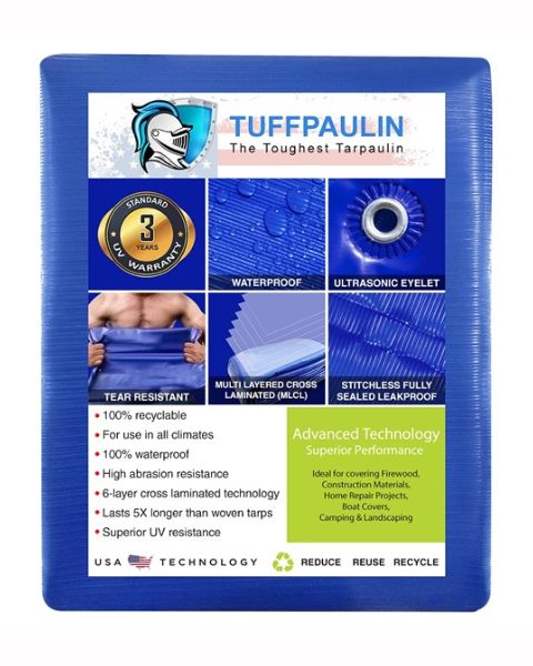 TUFFPAULIN 40FT X 30FT 200 GSM BLUE HAY SUPER HEAVY DUTY TARPAULIN-TIRPAL product  Image 2