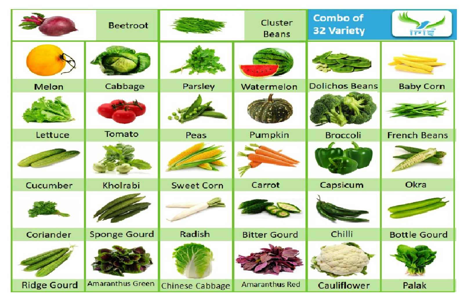 PACK OF 32 VARIETY OF VEGETABLES, FRUITS AND HERBS SEEDS FOR KITCHEN GARDEN product  Image 2