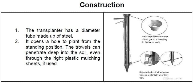 MANUAL SEEDLING TRANSPLANTER KK-MBT-01 product  Image 2