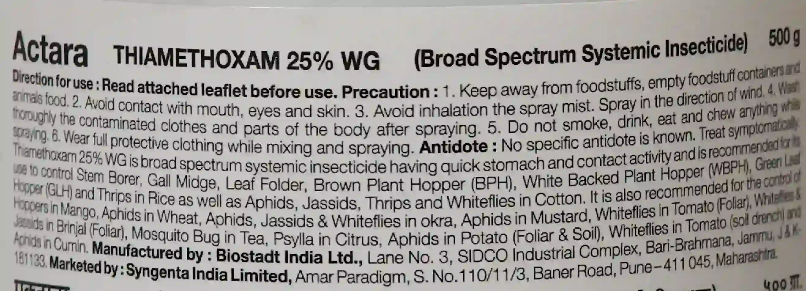 Actara Insecticide product  Image 4