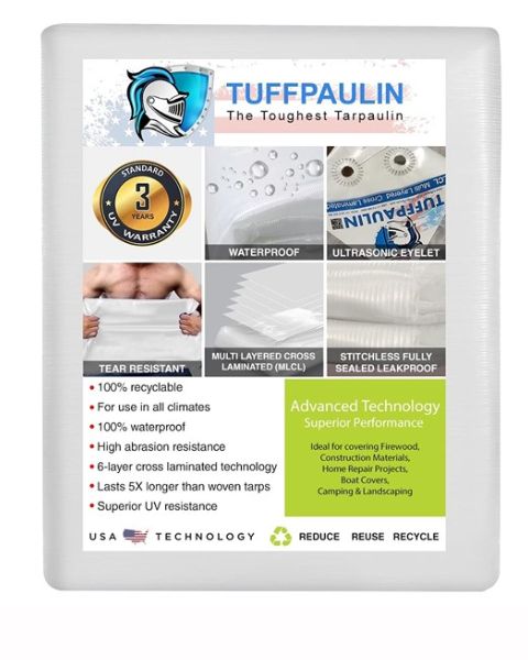 TUFFPAULIN 9FT X 6FT 120 GSM SILVER TARPAULIN-TIRPAL product  Image