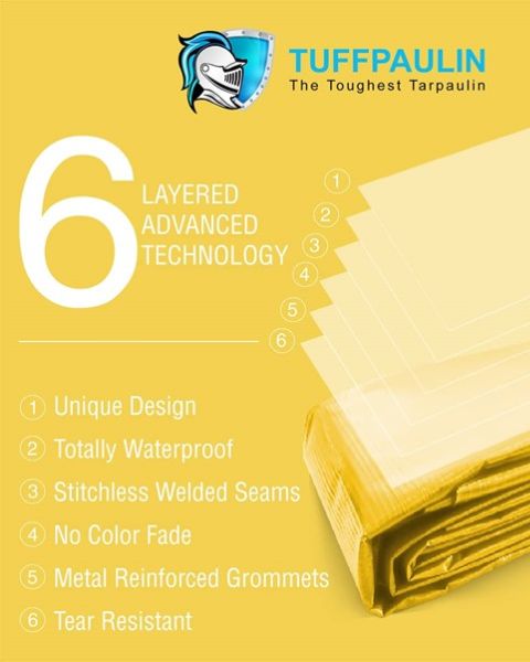 TUFFPAULIN 15FT X 12FT 150 GSM YELLOW TARPAULIN-TIRPAL product  Image