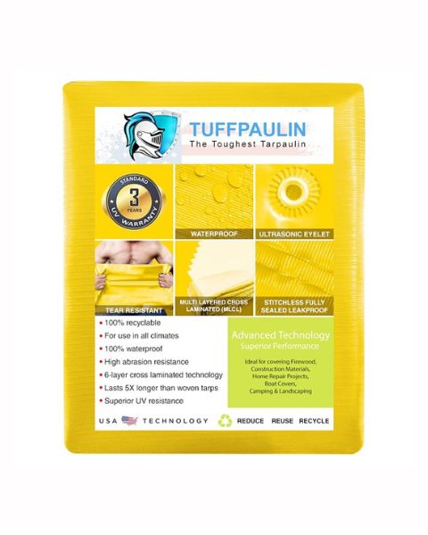 TUFFPAULIN 40FT X 40FT 150 GSM YELLOW HAY COVERS HEAVY DUTY TARPAULIN- TIRPAL product  Image