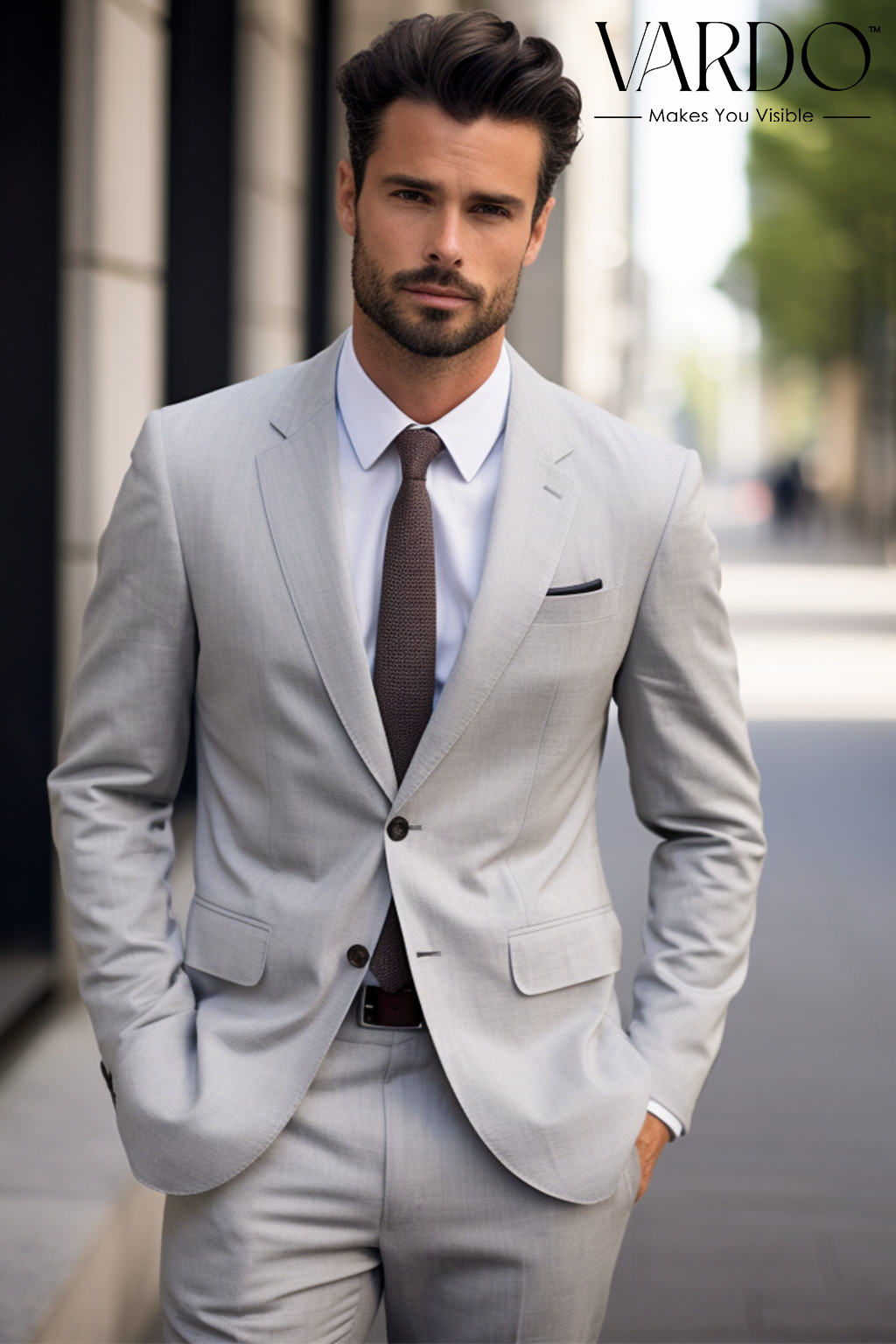 Modern Fit Lite Grey Two Piece Suit B-Lite Grey – Italy Direct