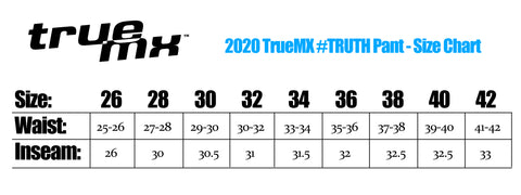 2020 Size Chart