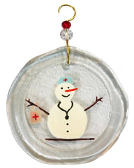 snowman nurse suncatcher ornament
