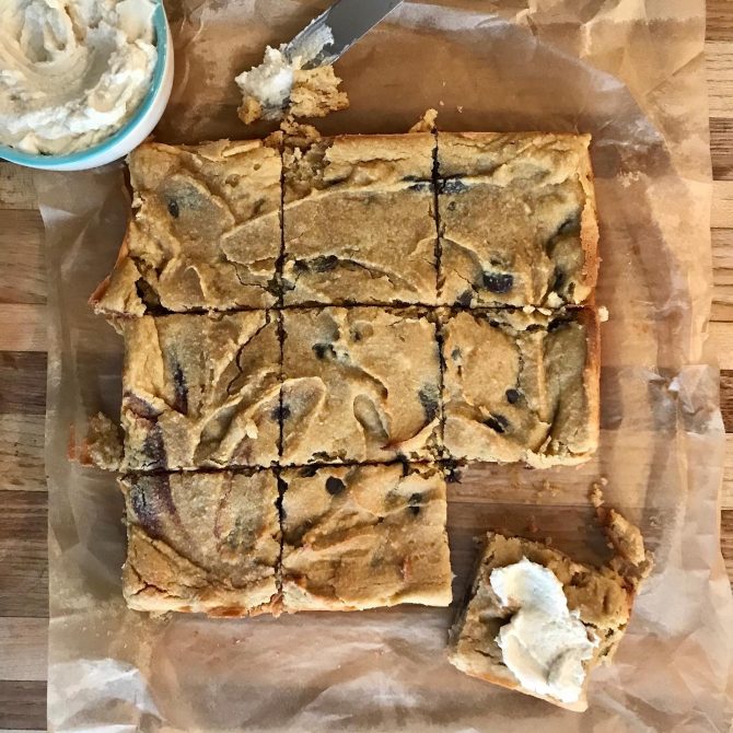 MAPLE-FROSTED COOKIE DOUGH BARS (GLUTEN-FREE) recipe from Two Dollar Radio Guide to Vegan Cooking