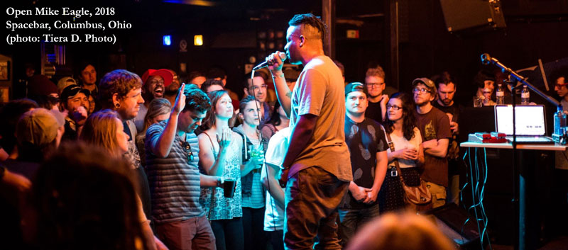 Open Mike Eagle photo by: Tiera D. Photo 2018 Spacebar in Columbus, Ohio.