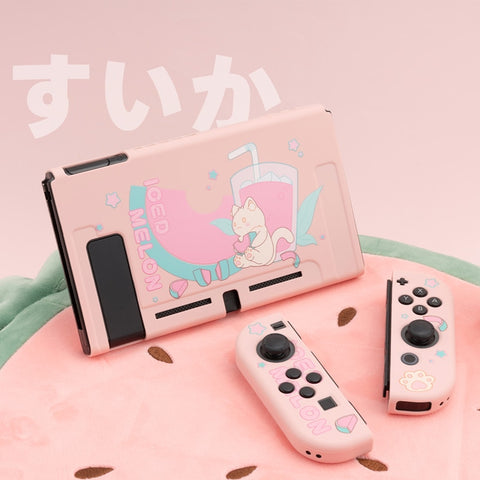 GeekShare Nintendo Switch Split Protective Case Watermelon Cat Pink TPU Soft Full Cover Shell For Nintend Switch Game Console