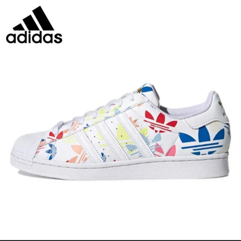Adidas rainbow print logo sneaker