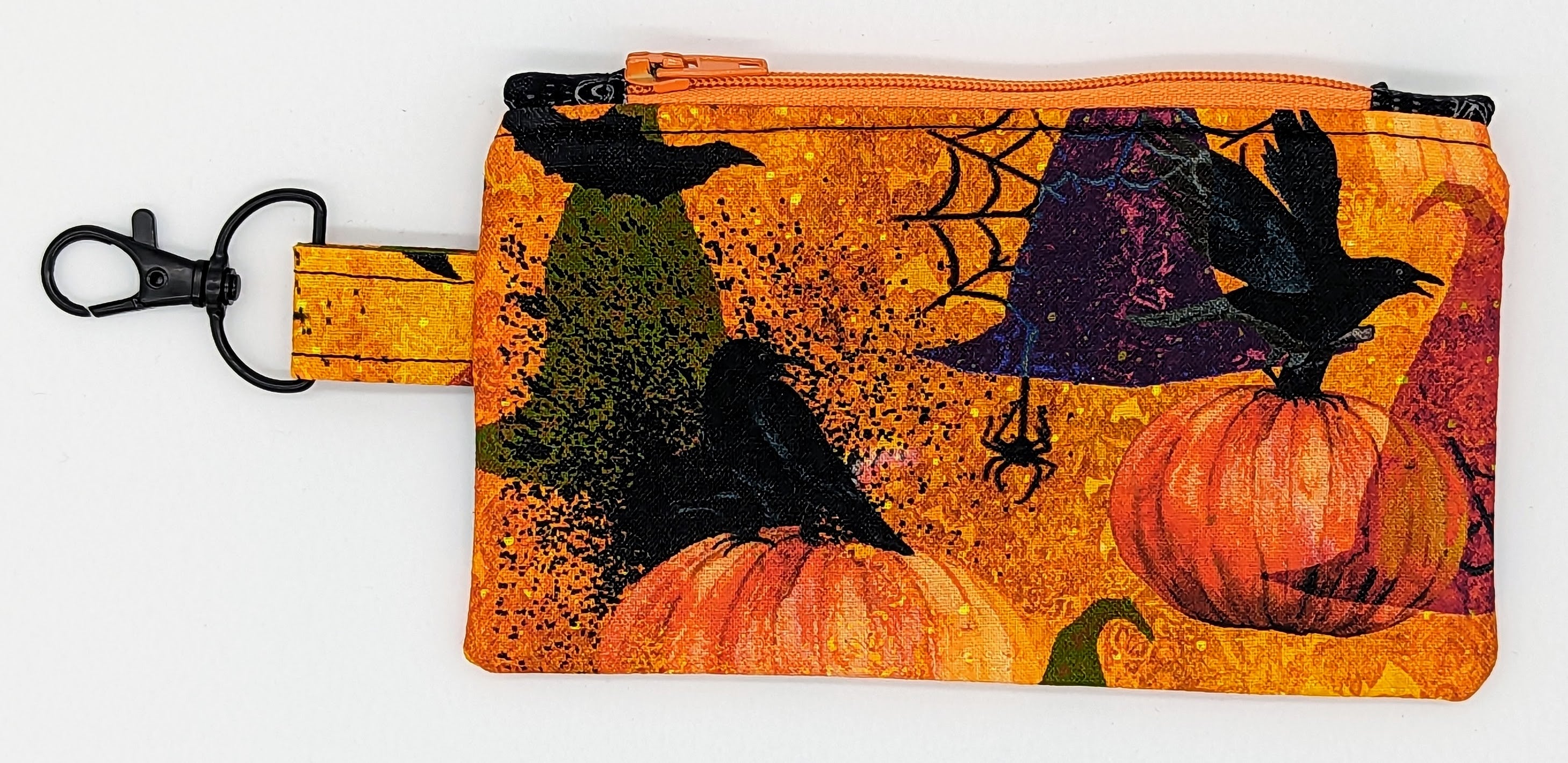 Witchy Hat & Bats Coin Zipper Pouch